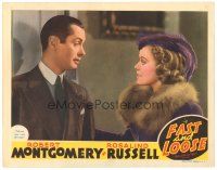 3e397 FAST & LOOSE LC '39 Robert Montgomery tells Joan Marsh to tell her story fast!