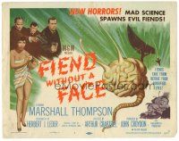 3e051 FIEND WITHOUT A FACE TC '58 giant brain & sexy girl in towel, mad science spawns evil!