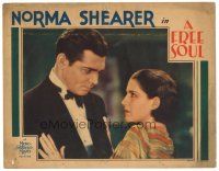 3e019 FREE SOUL LC '31 intense close up of young Clark Gable glaring at pretty Norma Shearer!