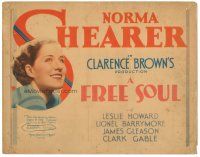3e017 FREE SOUL TC '31 Norma Shearer is the daughter of a lawyer who runs off with a mobster!