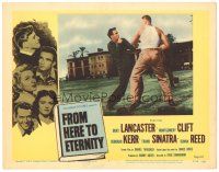3e419 FROM HERE TO ETERNITY LC #1 R58 c/u of Montgomery Clift boxing with Ike Galovitch!