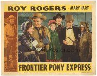3e421 FRONTIER PONY EXPRESS LC '39 Roy Rogers smiles at pretty Lynne Roberts after saving the day!