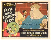 3e423 FUN & FANCY FREE LC #2 '47 Disney, great image of Mickey Mouse standing on giant's sandwich!
