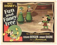 3e426 FUN & FANCY FREE LC #8 '47 Disney, Mickey looks at Goofy & Donald in salt & pepper shakers!