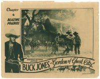 3e453 GORDON OF GHOST CITY chapter 6 LC '33 Buck Jones carries wounded child by covered wagon!