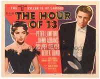 3e062 HOUR OF 13 TC '52 Peter Lawford & sexy Dawn Addams, the T killer is at large!