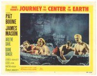 3e538 JOURNEY TO THE CENTER OF THE EARTH LC #6 '59 Mason, Boone, Dahl & Ronson at film's climax!
