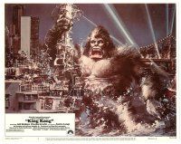 3e546 KING KONG LC #1 '76 cool art of the BIG Ape destroying city by John Berkey!