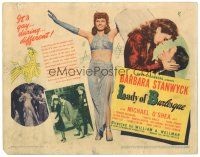 3e065 LADY OF BURLESQUE TC '43 great image of sexy Barbara Stanwyck in two-piece dress!
