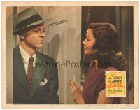 3e556 LAURA LC '44 close up of Dana Andrews staring at beautiful Gene Tierney in doorway!
