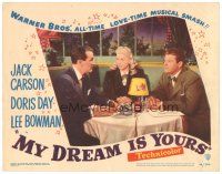 3e640 MY DREAM IS YOURS LC #3 '49 great close up of Doris Day between Jack Carson & Lee Bowman!