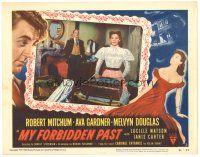 3e642 MY FORBIDDEN PAST LC #3 '51 Melvyn Douglas watches Ava Gardner packing her suitcase!