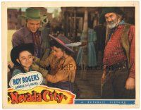 3e653 NEVADA CITY LC '41 Roy Rogers & George Gabby Hayes smile at Sally Payne with Billy Lee!