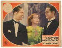 3e665 NO MORE LADIES LC '35 sexy Joan Crawford between Franchot Tone & Robert Mongtomery!