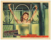 3e687 PAL JOEY LC #2 '57 close up of sexy Rita Hayworth singing naked in shower!