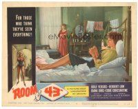 3e690 PASSPORT TO SHAME LC #3 '59 woman stares at sexy Odile Versois on bed across room!