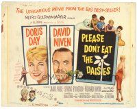3e094 PLEASE DON'T EAT THE DAISIES TC '60 artwork of pretty smiling Doris Day & David Niven!