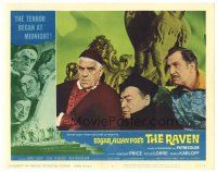 3e743 RAVEN LC #8 '63 best close up of Boris Karloff, Vincent Price & Peter Lorre, Edgar Allan Poe