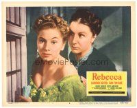 3e748 REBECCA LC #4 R56 Alfred Hitchcock, c/u of Joan Fontaine & Judith Anderson eavesdropping!