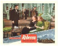 3e746 REBECCA LC R50s Alfred Hitchcock, Laurence Olivier talks to Joan Fontaine having tea!