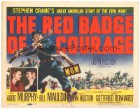 3e098 RED BADGE OF COURAGE TC '51 Audie Murphy, John Huston, from Stephen Crane Civil War novel!
