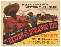 3e099 RETURN OF THE DURANGO KID TC '44 masked Charles Starrett, a great new western thrill star!