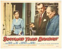 3e774 SCOTLAND YARD DRAGNET LC #6 '58 Patricia Roc watches detectives, English hypnosis mystery!