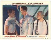 3e778 SEA CHASE LC #4 '55 John Qualen watches big John Wayne grab Tab Hunter by his shirt!