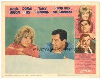 3e784 SEND ME NO FLOWERS LC #3 '64 c/u of Rock Hudson & Doris Day laying smiling at each other!
