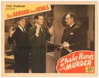 3e789 SHAKE HANDS WITH MURDER LC '44 Jolley holds Frank Jenks & Douglas Fowley at gunpoint!
