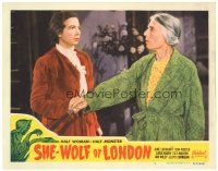 3e797 SHE-WOLF OF LONDON LC #7 R51 Eily Malyon in robe tells Sara Haden to put the knife down!