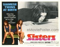 3e807 SISTERS LC #8 '73 Brian De Palma, super close up of Margot Kidder with knife!