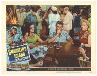 3e812 SMUGGLER'S ISLAND LC #4 '51 Jeff Chandler with sexy Evelyn Keyes & three women at table!