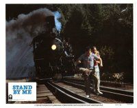 3e845 STAND BY ME LC #2 '86 Jerry O'Connell & Wil Wheaton running from train on railroad tracks!