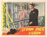 3e848 STORM OVER LISBON LC '44 sexy Vera Ralston talks to Richard Arlen through fence bars!