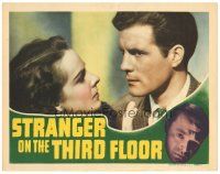 3e852 STRANGER ON THE THIRD FLOOR LC '40 super close up of Margaret Tallichet & John McGuire!