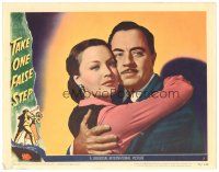 3e857 TAKE ONE FALSE STEP LC #5 '49 great close up of William Powell & Dorothy Hart hugging!