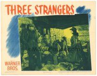 3e889 THREE STRANGERS LC '46 Peter Lorre & Robert Shayne meet Geraldine Fitzgerald under bridge!