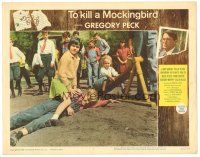 3e902 TO KILL A MOCKINGBIRD LC #7 '62 Mary Badham as Scout pins boy on schoolyard playground!