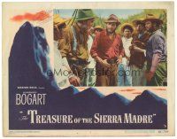 3e002 TREASURE OF THE SIERRA MADRE LC #7 '48 Humphrey Bogart, Holt & Huston meet with Mexicans!