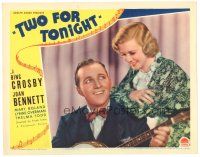 3e917 TWO FOR TONIGHT LC '35 close up of Bing Crosby playing banjo for sexy Joan Bennett!