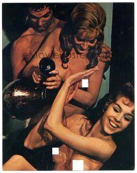 3e932 DE SADE LC '69 Keir Dullea w/ Senta Berger and another naked woman pouring oil on each other!