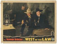 3e961 WEST OF THE LAW LC '42 Buck Jones & Tim McCoy with guns drawn in the enemy hideout!