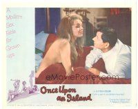 3e678 ONCE UPON AN ISLAND LC #4 '66 a modern sex fable for grown-ups, sexy naked girl in bed!