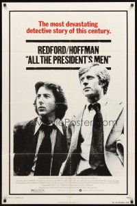3g027 ALL THE PRESIDENT'S MEN 1sh '76 Dustin Hoffman & Robert Redford as Woodward & Bernstein!