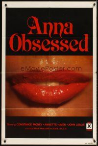 3g036 ANNA OBSESSED 1sh '77 Constance Money, Annette Haven, Jamie Gillis, sexy lips!