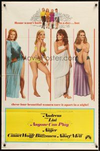 3g038 ANYONE CAN PLAY 1sh '68 sexy near-naked Ursula Andress, Virna Lisi, Claudine Auger & Mell!