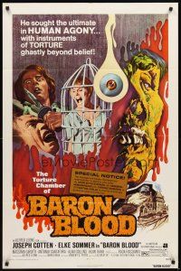 3g052 BARON BLOOD 1sh '72 Mario Bava, the ultimate in human agony, torture beyond belief!