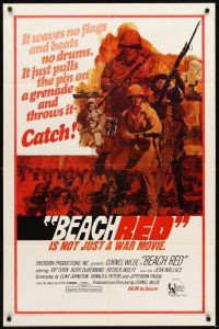 3g059 BEACH RED 1sh '67 Cornel Wilde, Rip Torn, cool art of World War II soldiers!