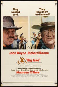 3g076 BIG JAKE 1sh '71 Richard Boone wanted gold but John Wayne gave him lead instead!